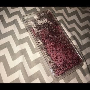 Pink glittery phone case